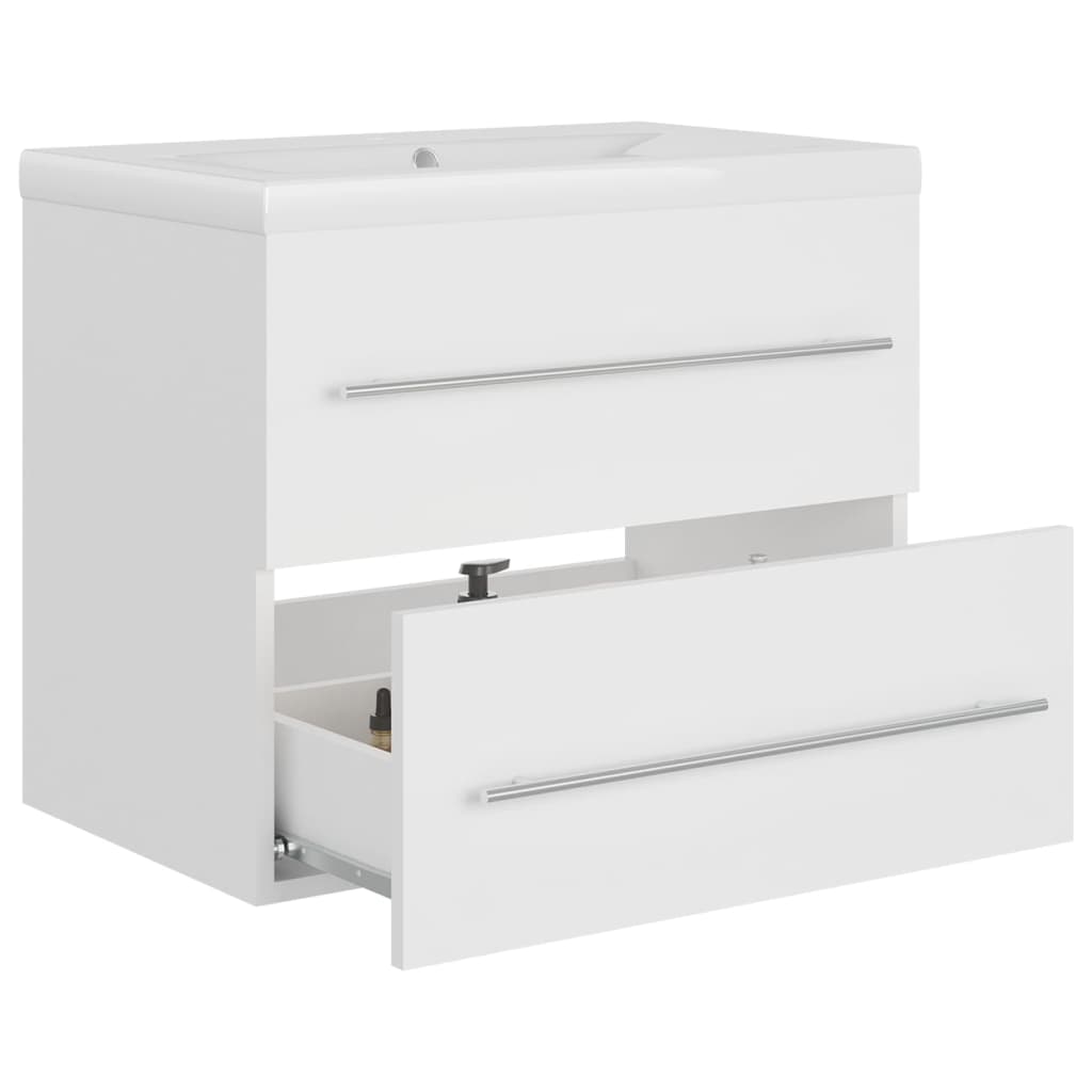 Armoire d'évier avec lavabo intégré Blanc Aggloméré - XIOS