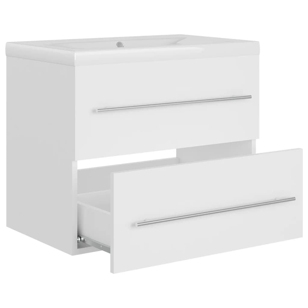 Armoire d'évier avec lavabo intégré Blanc Aggloméré - XIOS