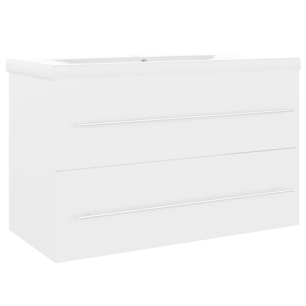 Armoire d'évier avec lavabo intégré Blanc Aggloméré - XIOS
