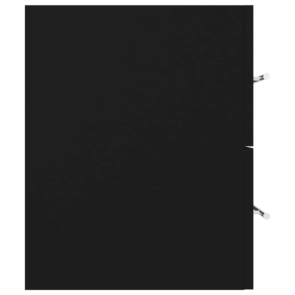 Armoire d'évier avec lavabo intégré Noir Aggloméré