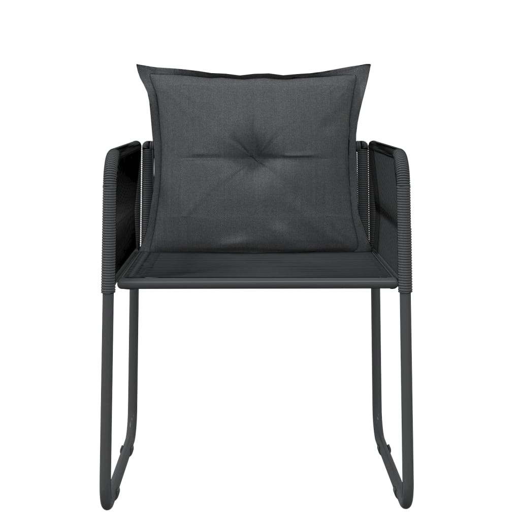 Ensemble à manger de jardin 3 pcs Noir