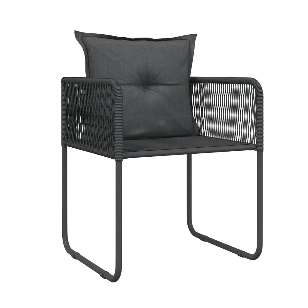 Ensemble à manger de jardin 7 pcs Noir