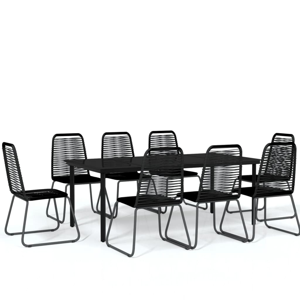 Ensemble à manger de jardin 9 pcs Noir