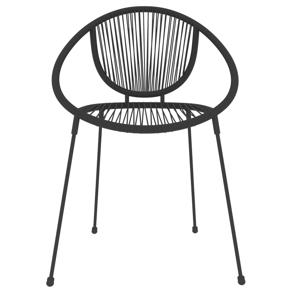 Ensemble à manger de jardin 3 pcs Noir