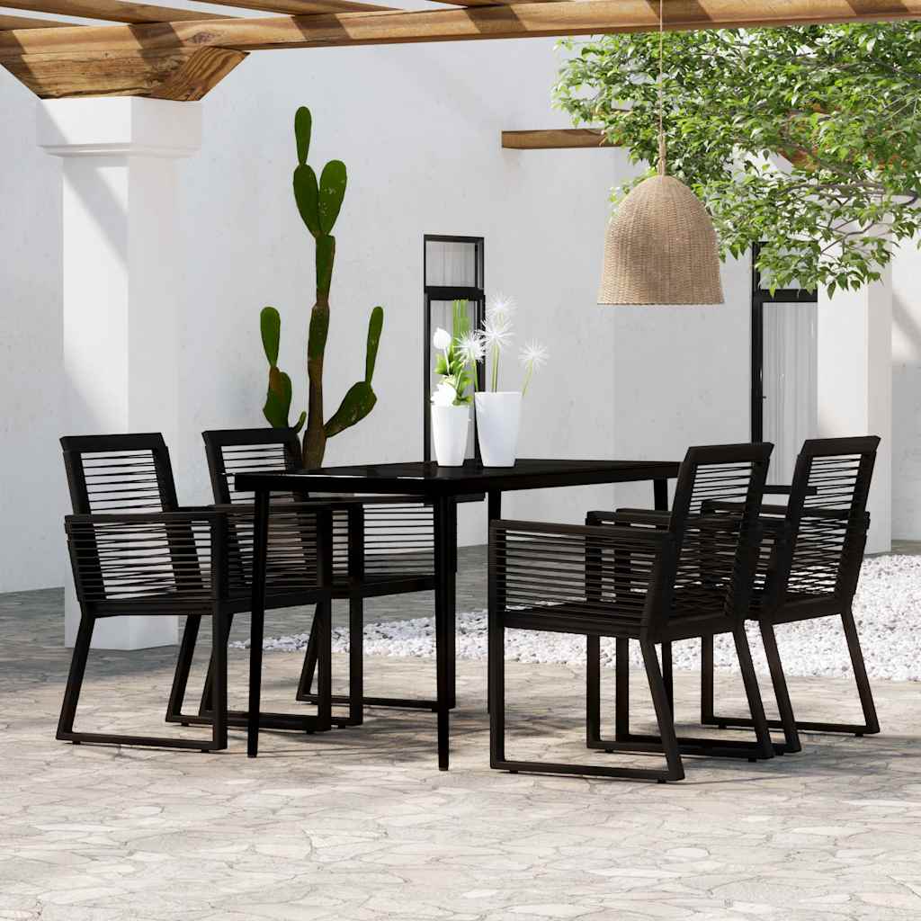Ensemble à manger de jardin 5 pcs Noir
