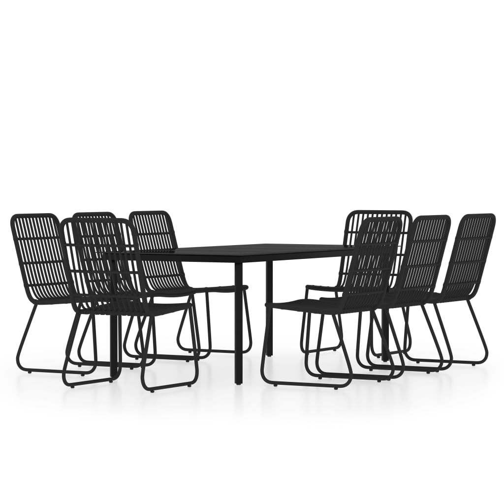 Ensemble à manger de jardin 9 pcs Noir - XIOS