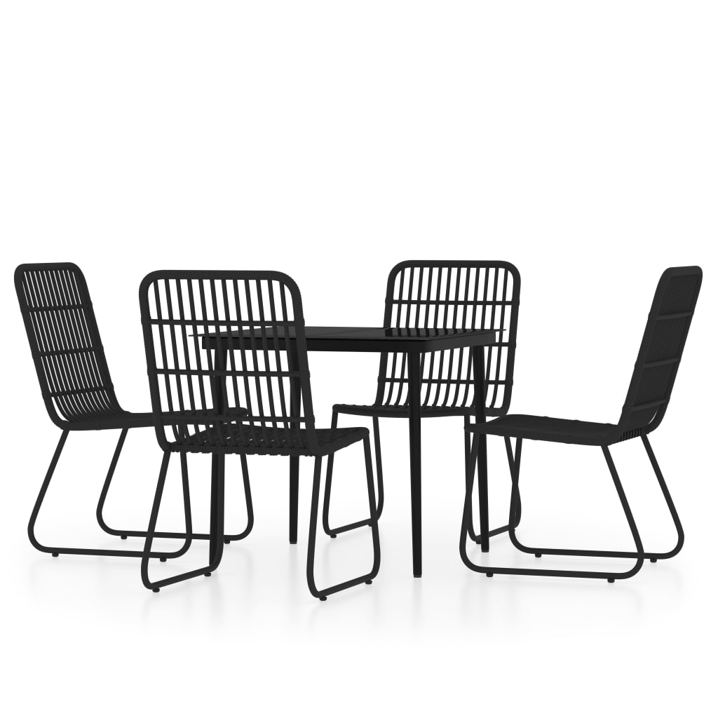 Ensemble à manger de jardin 5 pcs Noir