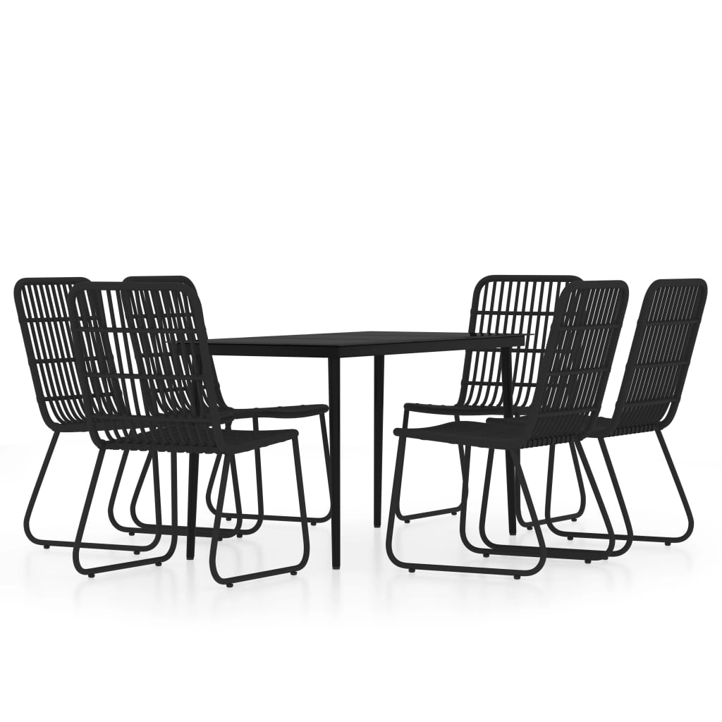 Ensemble à manger de jardin 7 pcs Noir