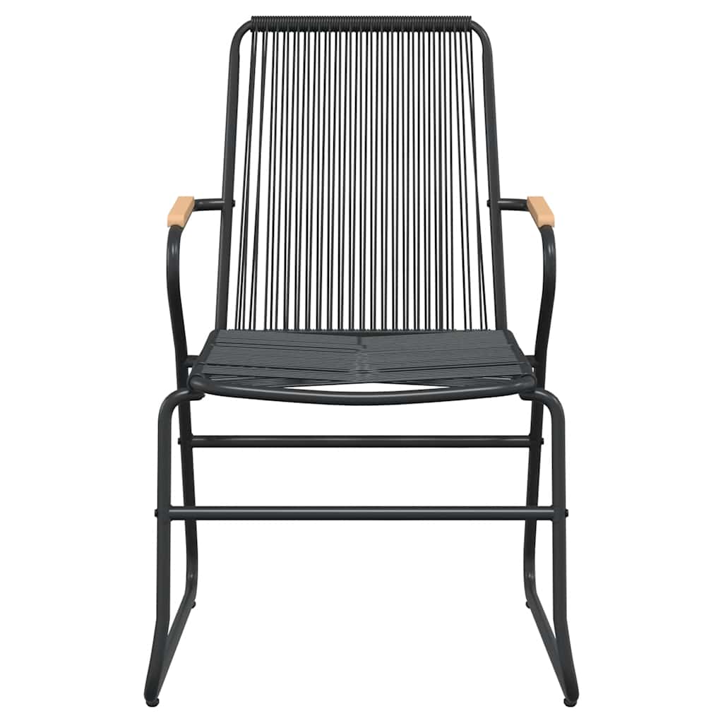 Ensemble à manger de jardin 3 pcs noir rotin PVC