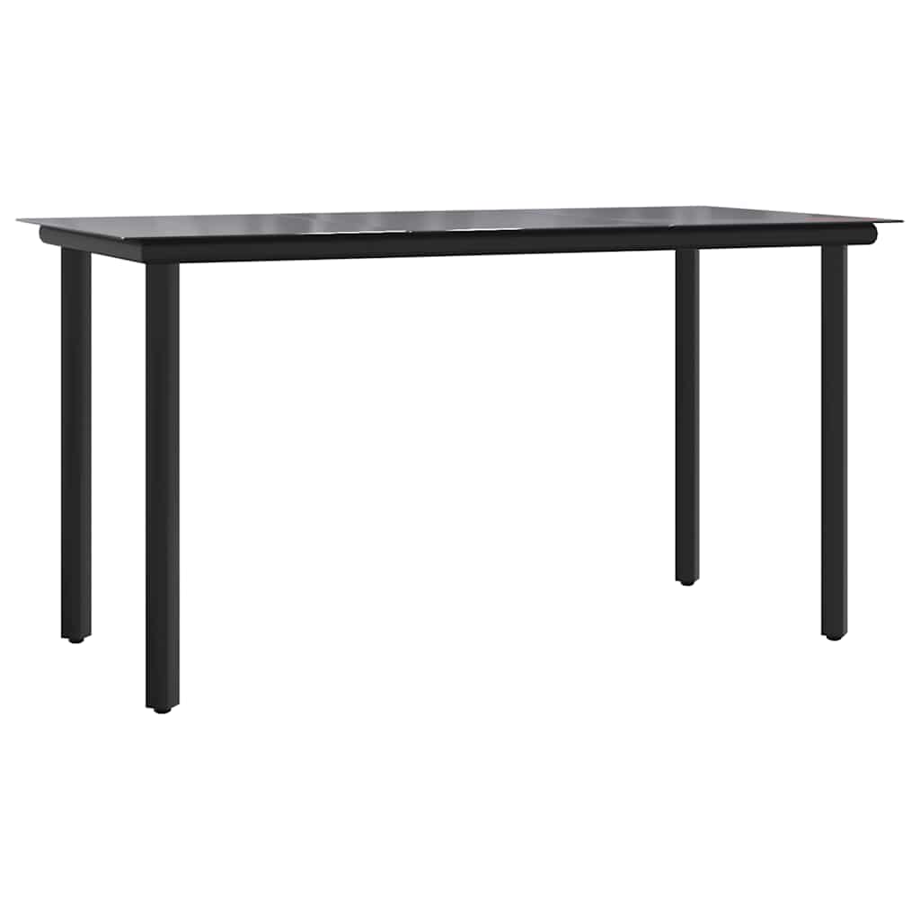 Ensemble à manger de jardin 7 pcs Noir Rotin PVC