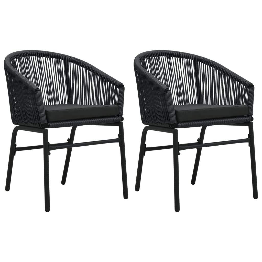 Ensemble à manger de jardin 3 pcs Noir
