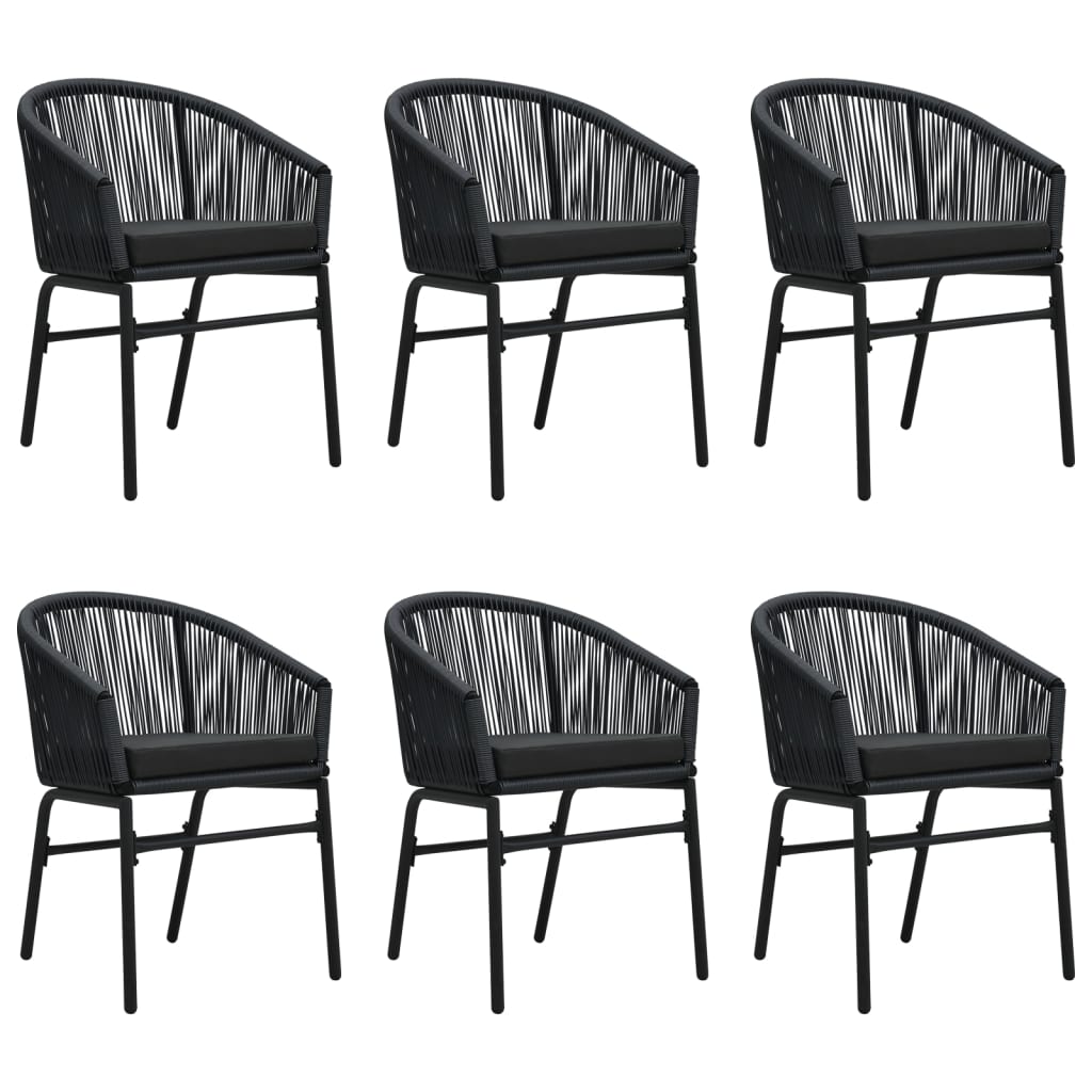 Ensemble à manger de jardin 7 pcs Noir