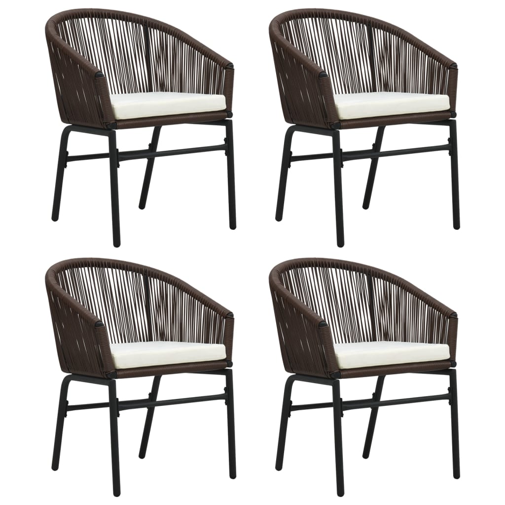 Ensemble à manger de jardin 5 pcs Marron