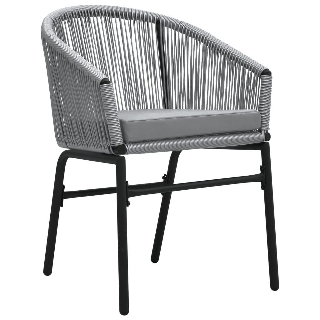 Ensemble à manger de jardin 3 pcs Gris