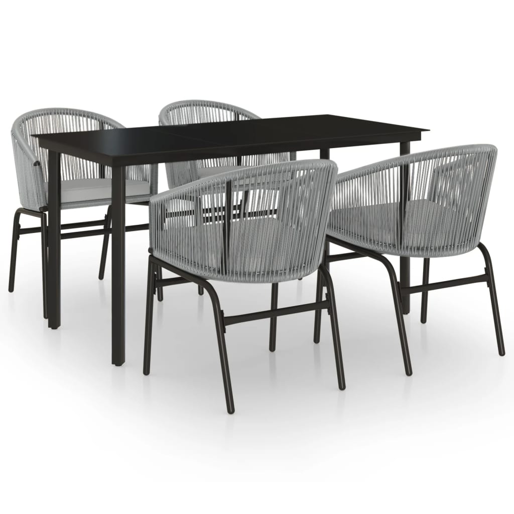 Ensemble à manger de jardin 5 pcs Gris