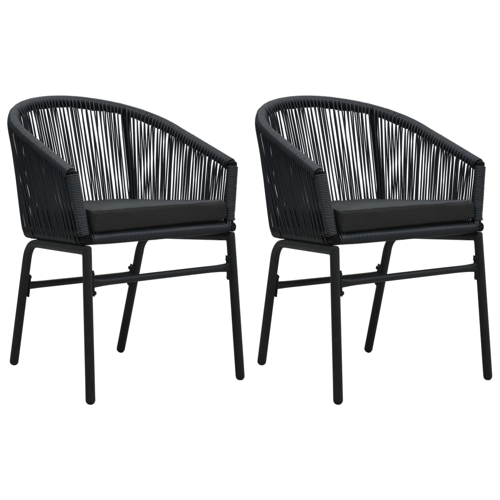 Ensemble à manger de jardin 3 pcs Noir