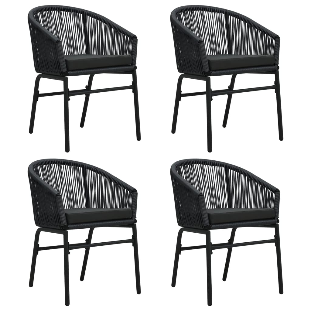 Ensemble à manger de jardin 5 pcs Noir