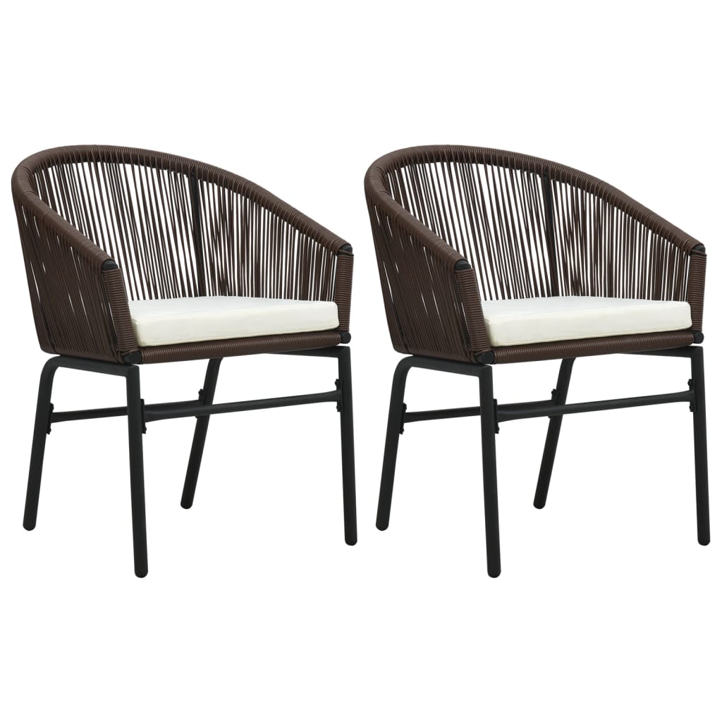 Ensemble à manger de jardin 3 pcs Marron