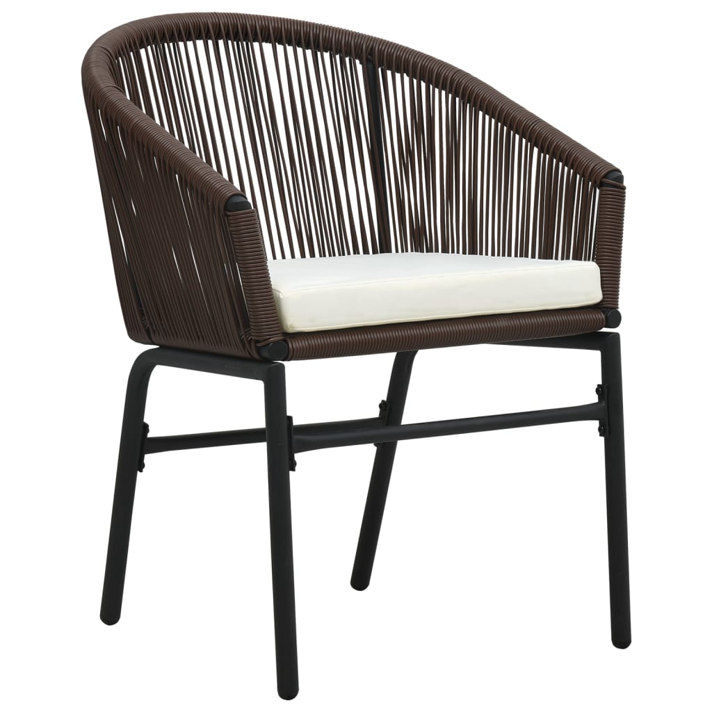 Ensemble à manger de jardin 3 pcs Marron