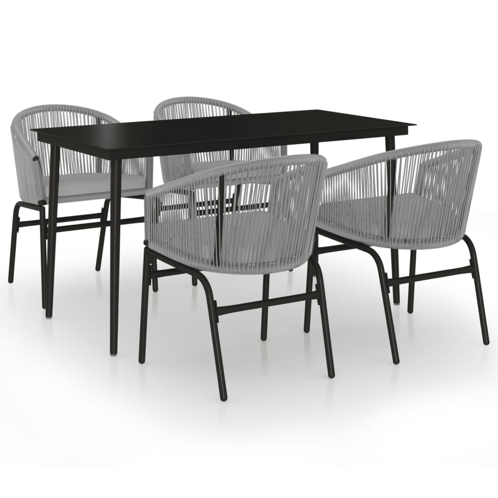 Ensemble à manger de jardin 5 pcs Gris