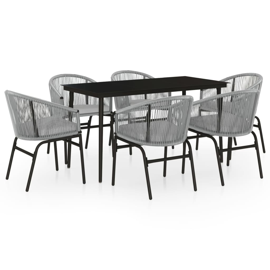 Ensemble à manger de jardin 7 pcs Gris