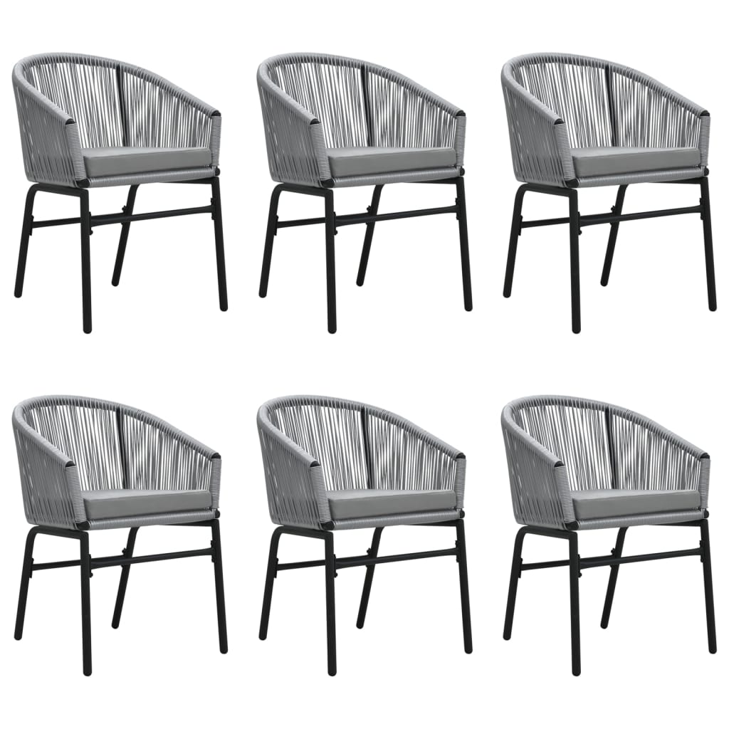 Ensemble à manger de jardin 7 pcs Gris