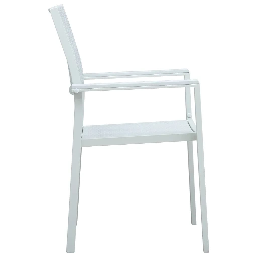 Ensemble à manger de jardin 5 pcs Blanc