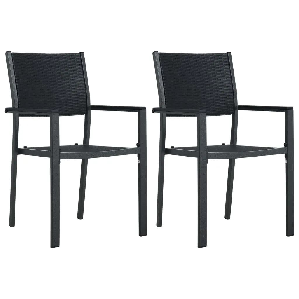 Ensemble à manger de jardin 3 pcs Noir