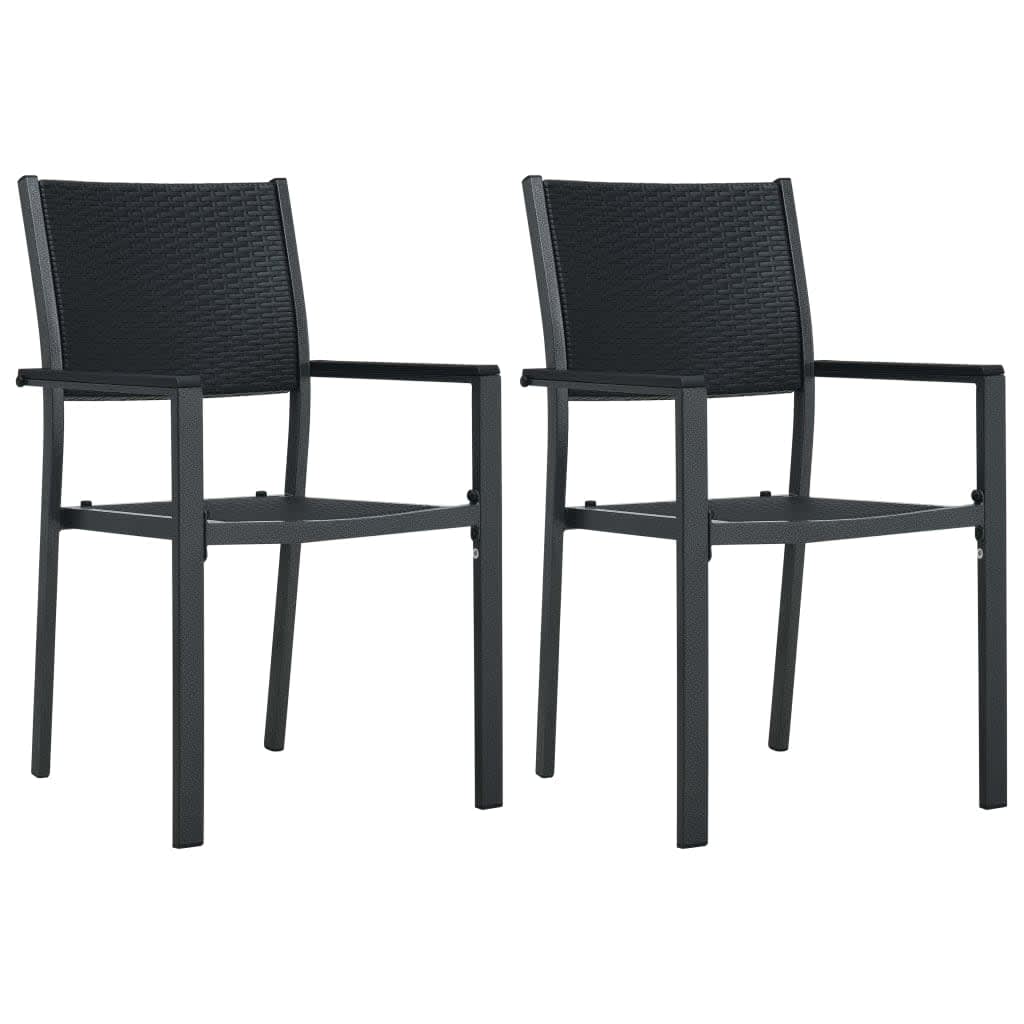 Ensemble à manger de jardin 7 pcs Noir et blanc