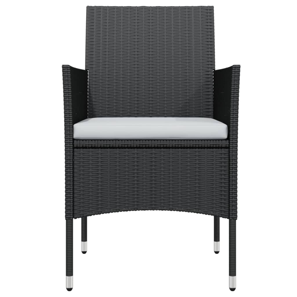 Ensemble à manger de jardin avec coussins 5 pcs Noir