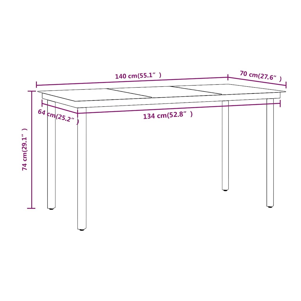 Ensemble à manger de jardin coussins 7pcs Gris et noir