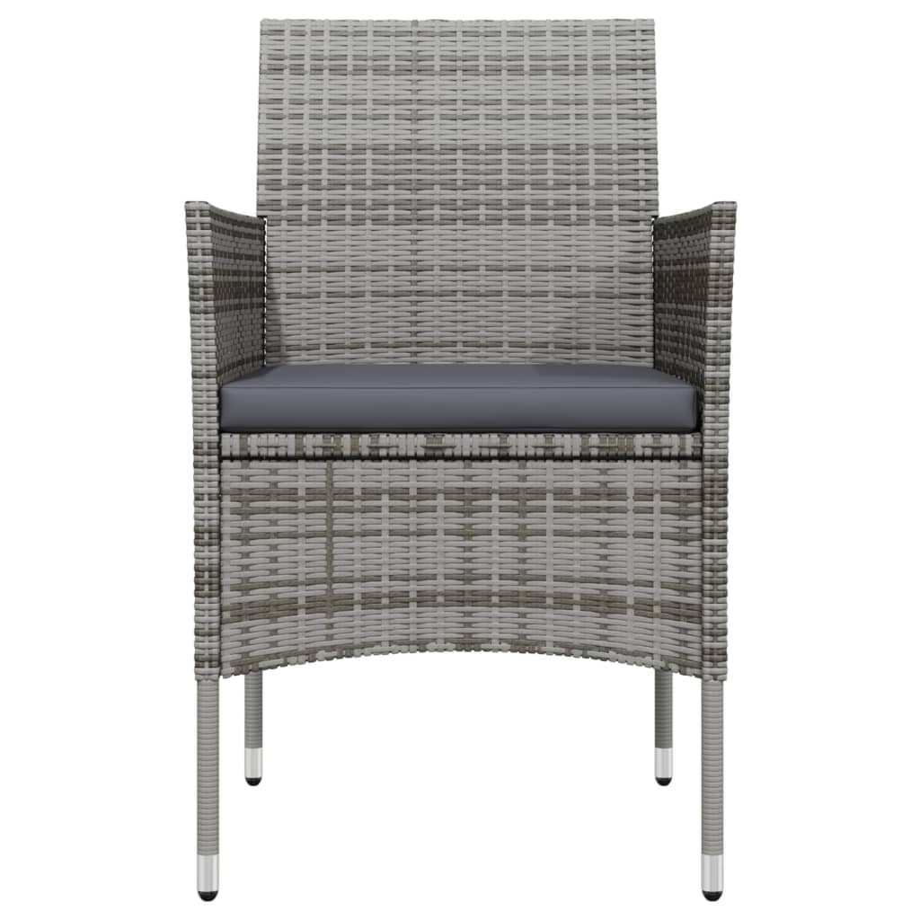 Ensemble à manger de jardin et coussins 9pcs Gris/noir