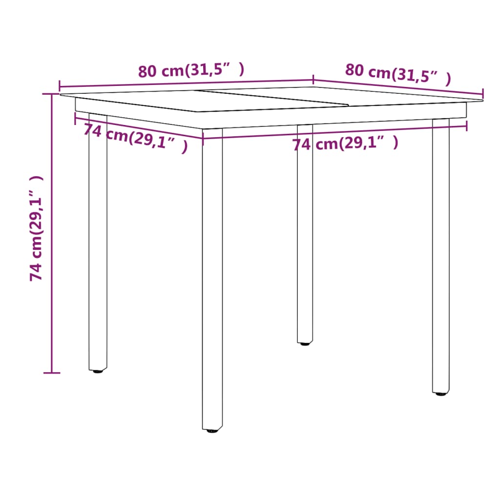 Ensemble à manger de jardin coussins 5 pcs Beige/noir