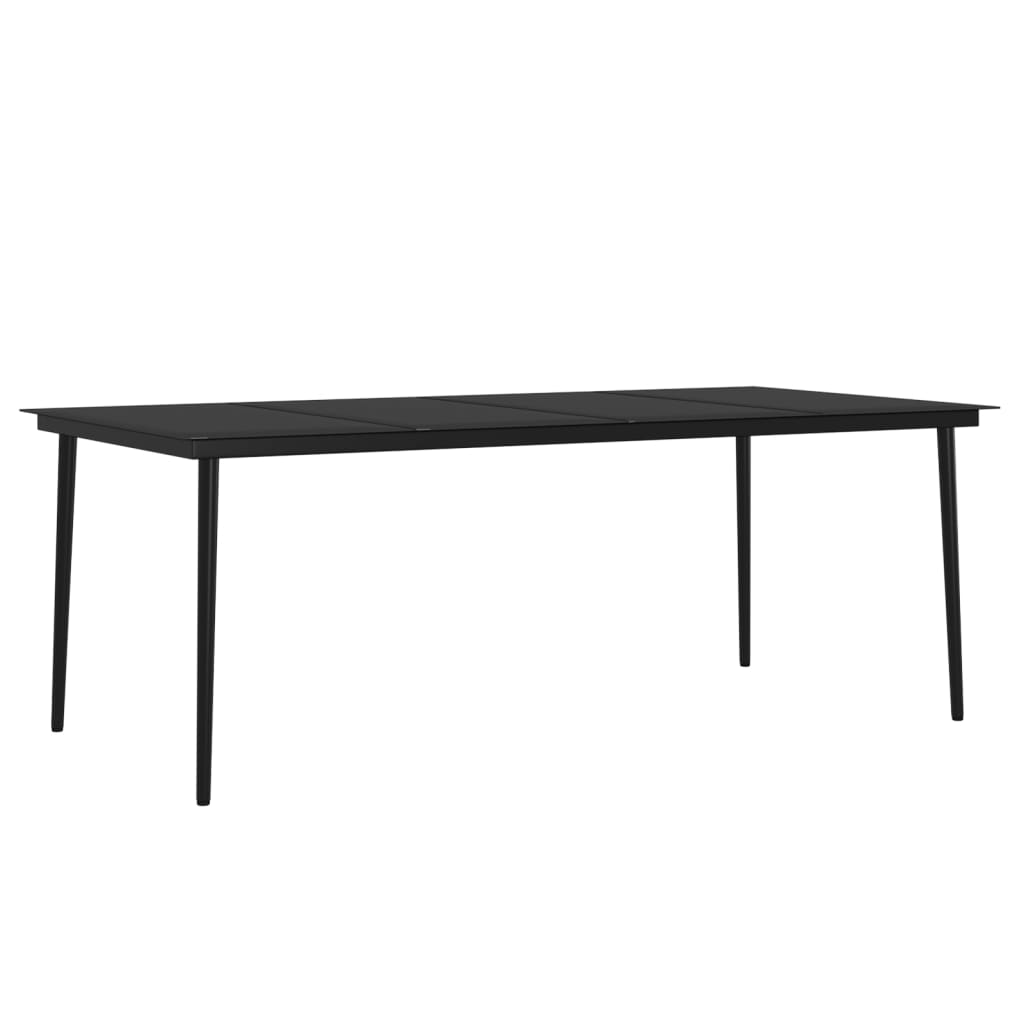 Ensemble à manger de jardin coussins 7pcs Gris et noir
