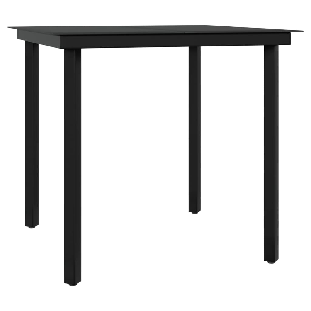 Ensemble à manger de jardin et coussins 3 pcs Gris et noir