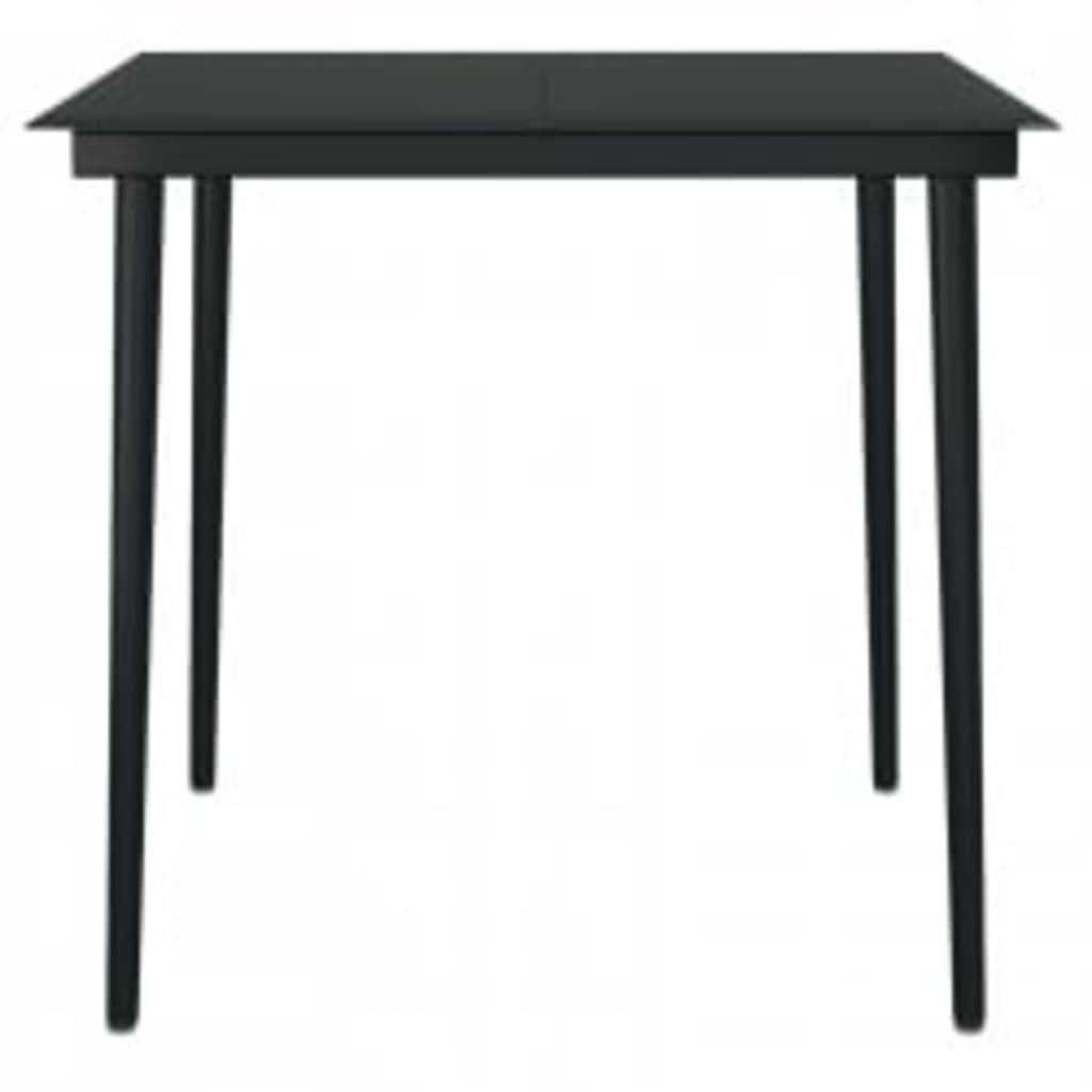 Ensemble à manger de jardin et coussins 3 pcs Gris et noir