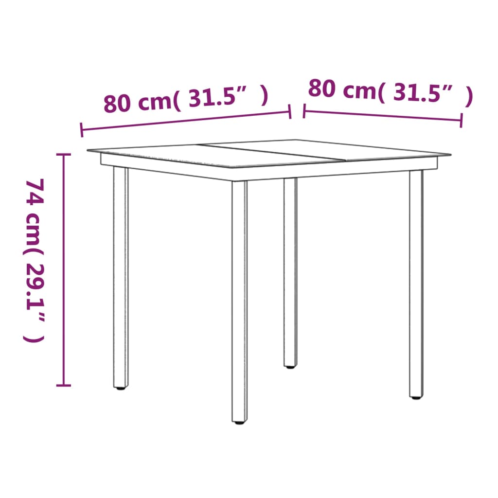 Ensemble à manger de jardin avec coussins 3 pcs noir