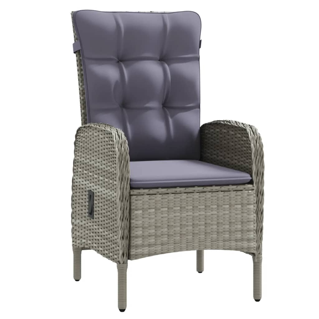 Ensemble à manger de jardin et coussins 3 pcs Gris et noir