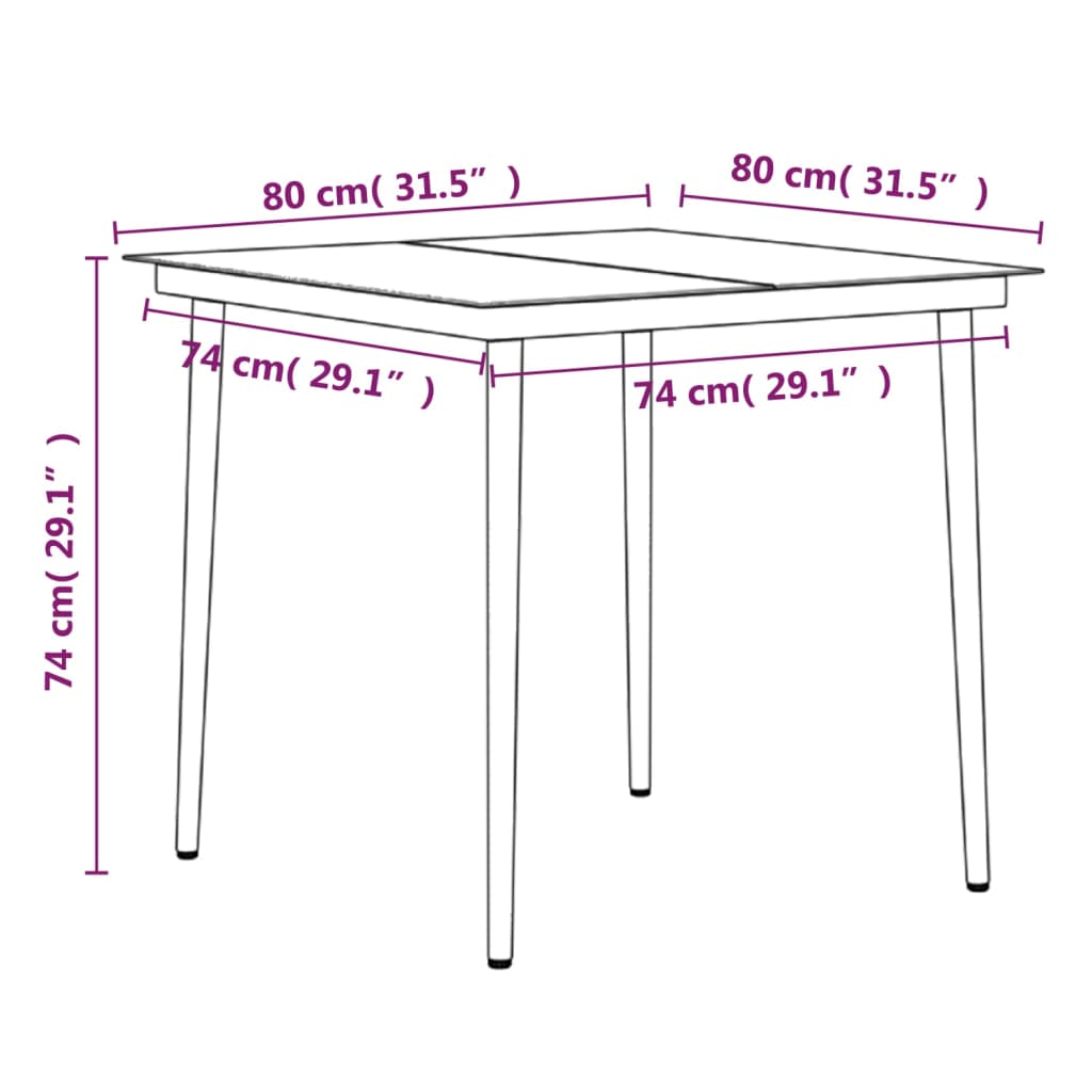 Ensemble à manger de jardin et coussins 3 pcs Gris et noir