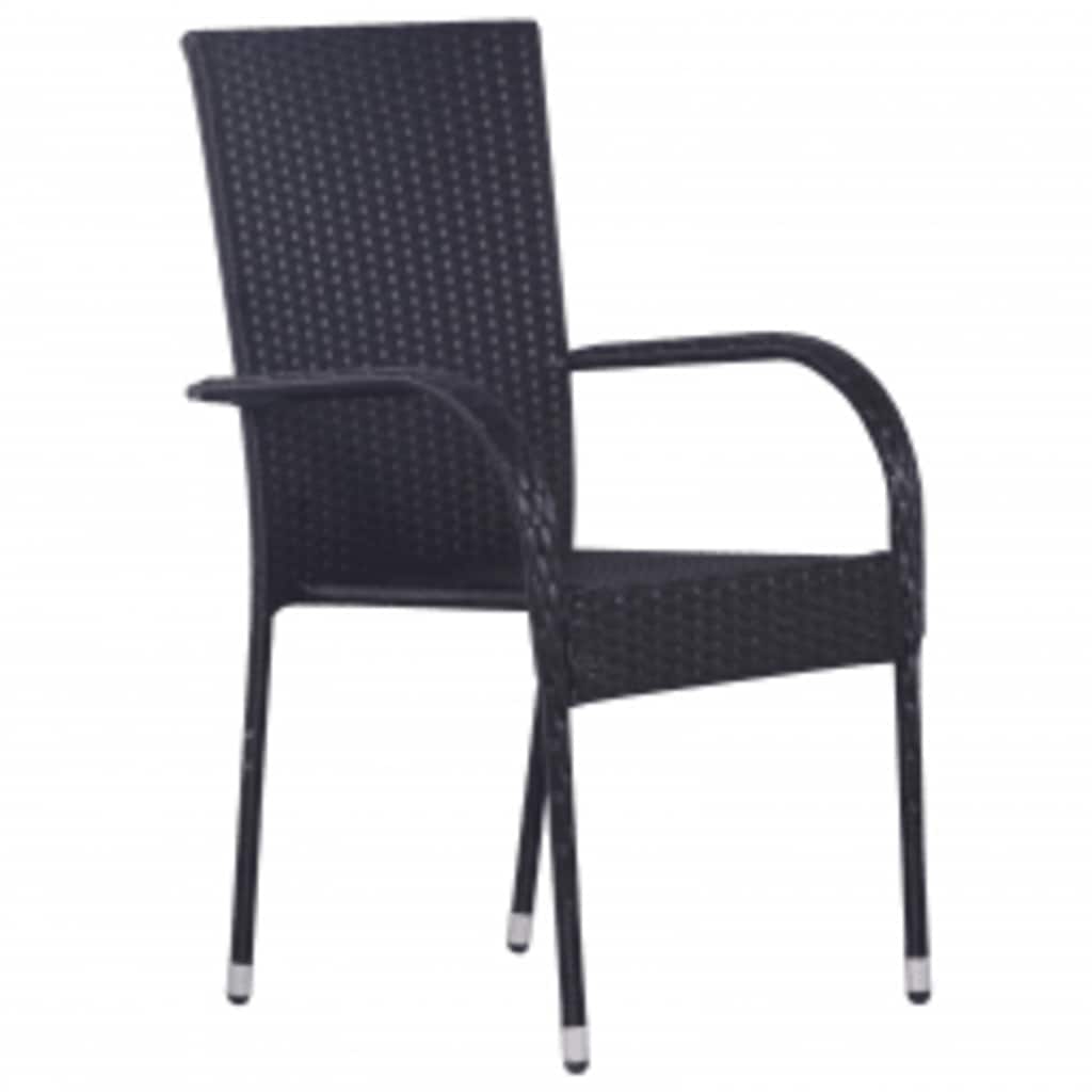 Ensemble à manger de jardin 3 pcs Noir
