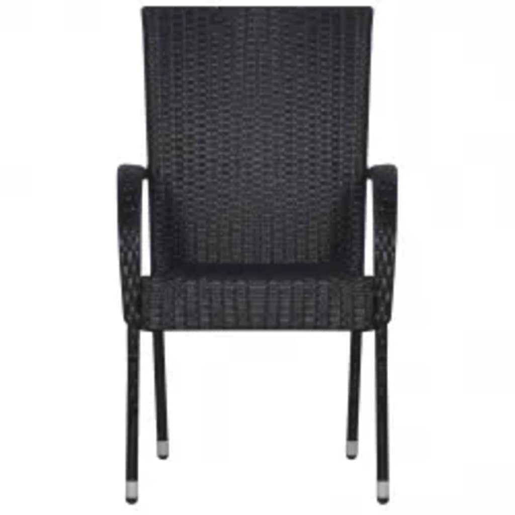 Ensemble à manger de jardin 5 pcs Noir