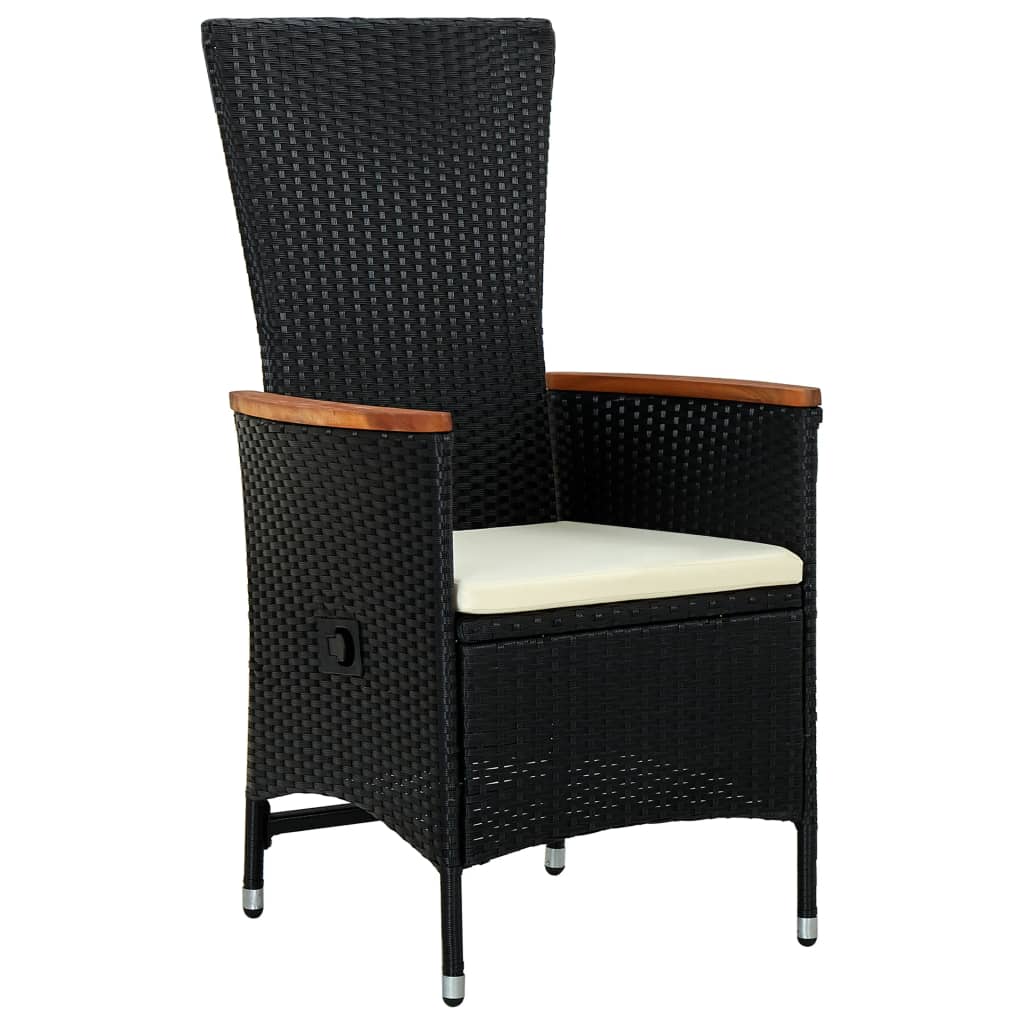 Ensemble à manger de jardin avec coussins 5 pcs Noir
