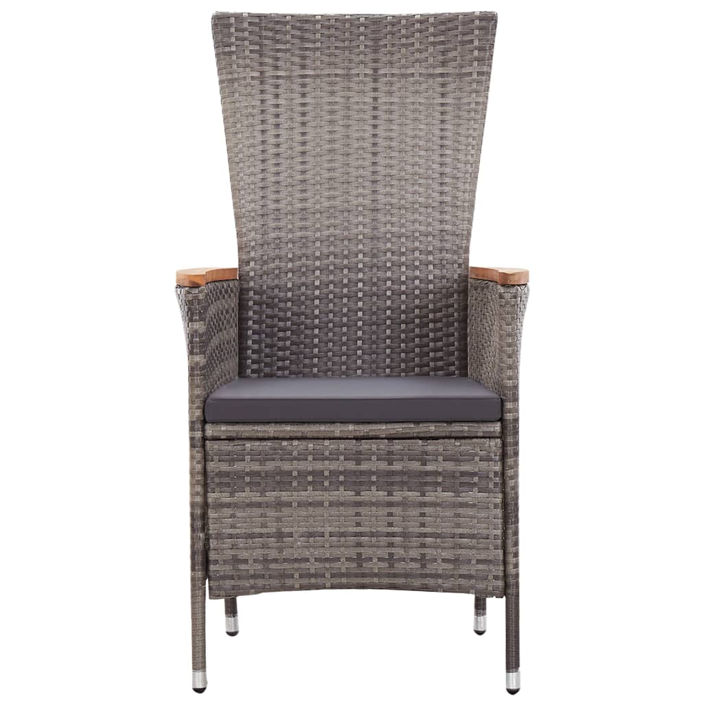 Ensemble à manger de jardin avec coussins 3 pcs Gris