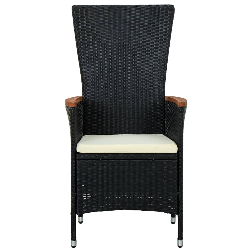 Ensemble à manger de jardin avec coussins 5 pcs Noir