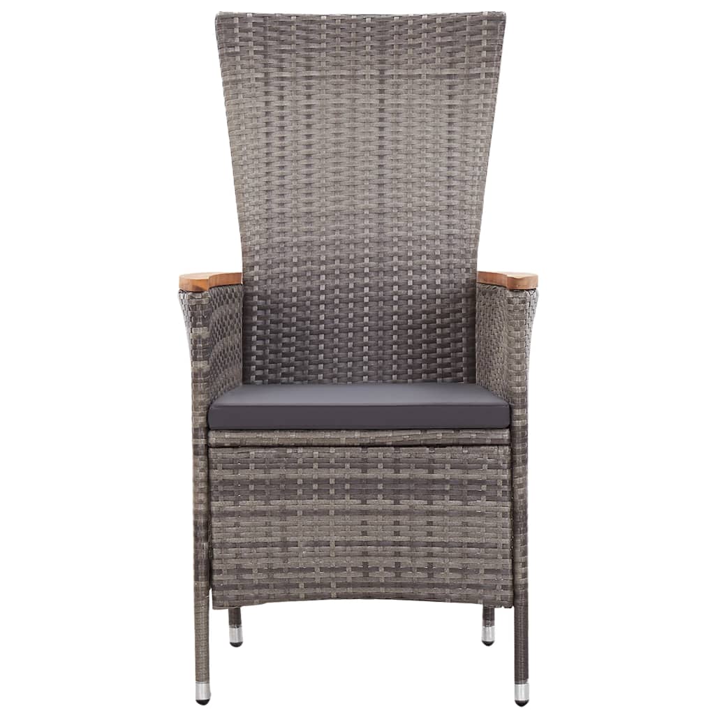 Ensemble à manger de jardin avec coussins 3 pcs Gris