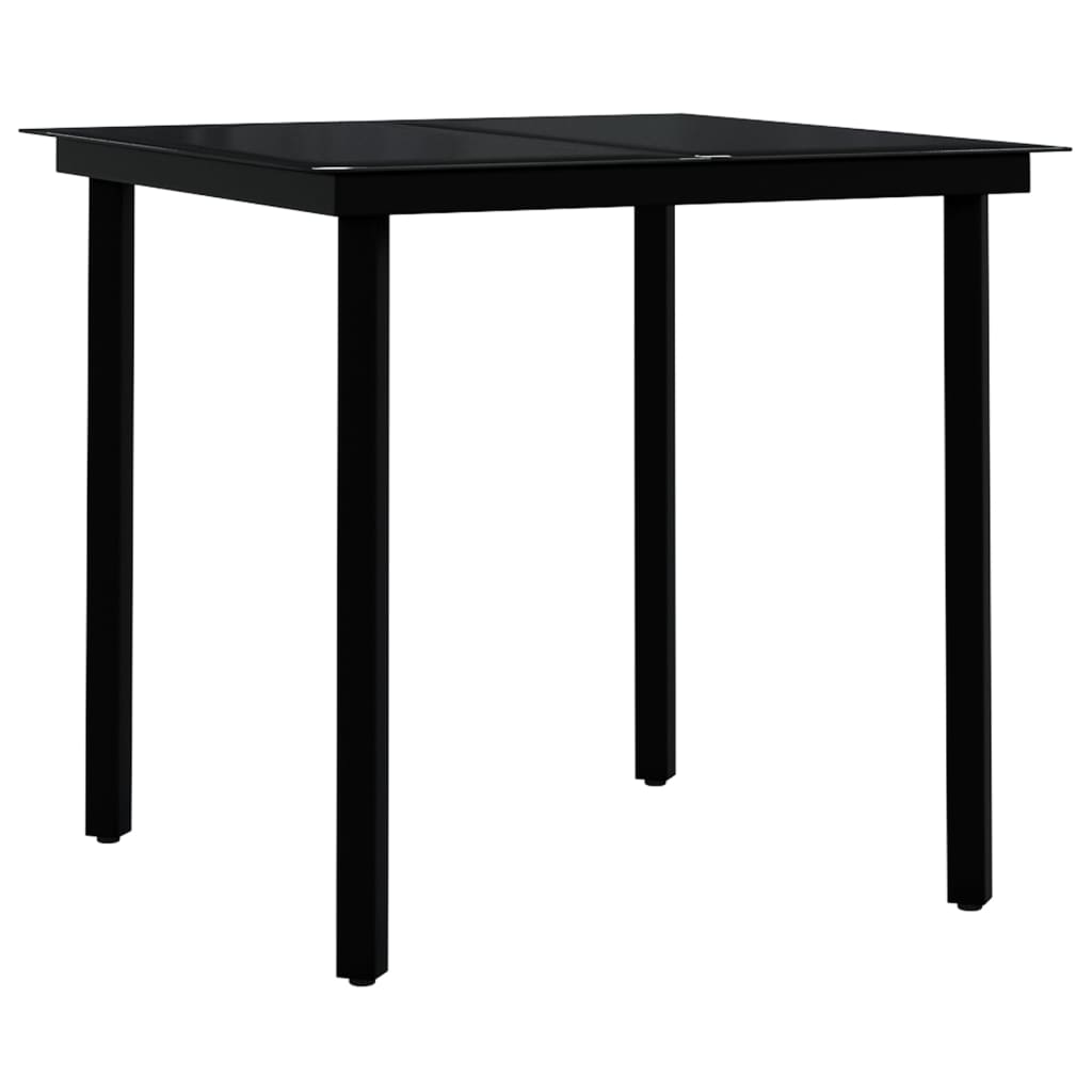 Ensemble à manger de jardin avec coussins 5 pcs Noir