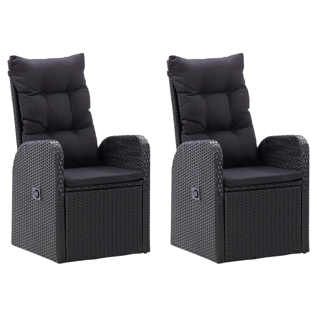 Ensemble à manger de jardin avec coussins 5 pcs Noir