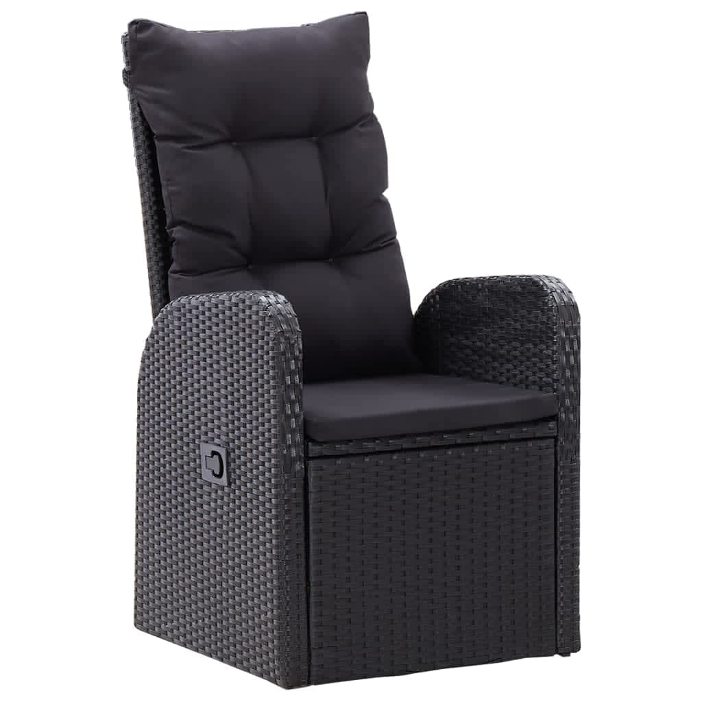 Ensemble à manger de jardin avec coussins 7 pcs Noir