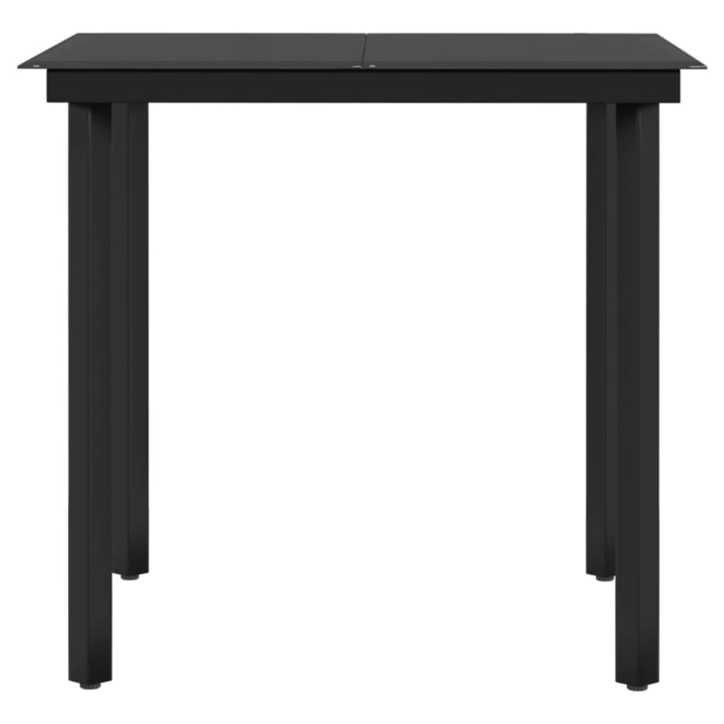 Ensemble à manger de jardin avec coussins 3 pcs noir
