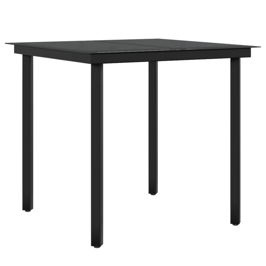 Ensemble à manger de jardin avec coussins 5 pcs Noir